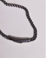 waterproof stainless steel skinny square chain bracelet in silver tone