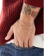 wrap around double effect minimal bracelet in stainless steel