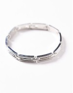 watch strap with embossed detail in silver tone