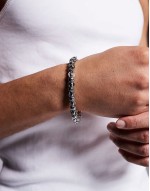 waterproof stainless steel chunky link chain bracelet in silver