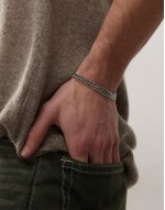 multirow curb chain bracelets in silver