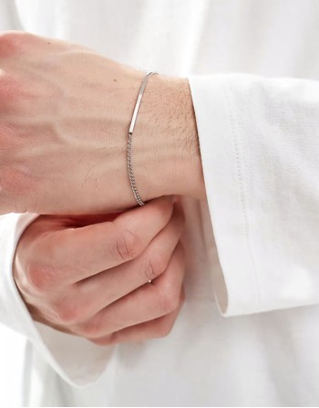 mini ID chain bracelet in stainless steel