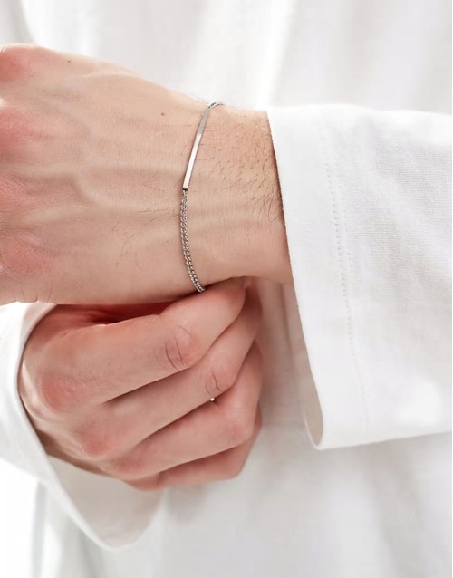 mini ID chain bracelet in stainless steel