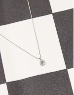 chain necklace with engraved coin pendant in silver