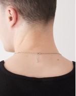 chain necklace with engraved coin pendant in silver