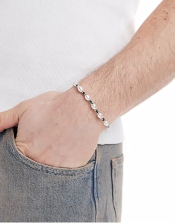 festival faux pearl beaded bracelet in white