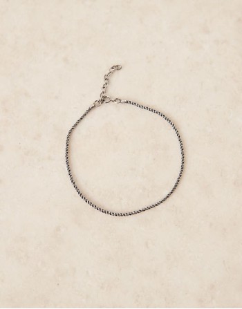 sterling silver rope chain bracelet in burnished silver