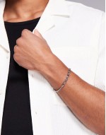 mixed chain bracelet in silver tone