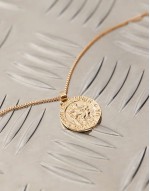 St Christopher coin chain necklace in gold