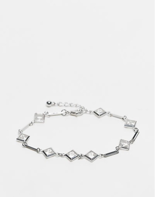 unisex bracelet with stones in silver