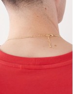 thin herringbone chain necklace in gold
