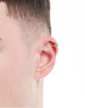 festival sterling silver gold plated rope ear cuff in gold