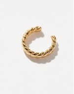 festival sterling silver gold plated rope ear cuff in gold