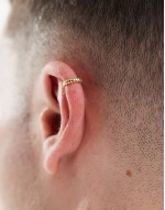 festival sterling silver gold plated rope ear cuff in gold