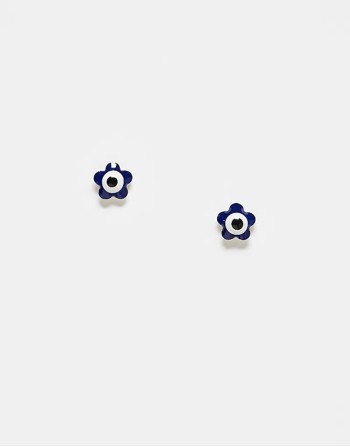 enamel flower stud earrings