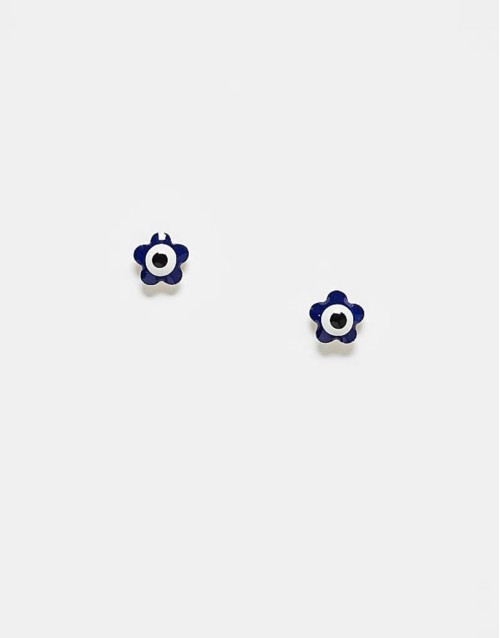 enamel flower stud earrings