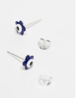 enamel flower stud earrings