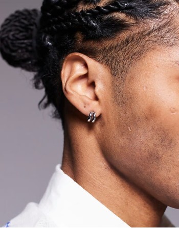 waterproof stainless steel 2 and 3 row hoop earrings in silver