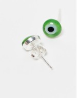 eye stud earrings in green