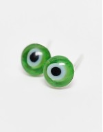 eye stud earrings in green