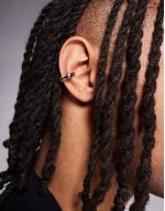 festival molten ear cuff in silver tone