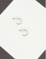 stud hoop earrings in silver