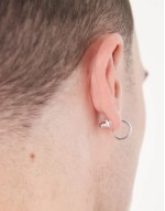 stud hoop earrings in silver