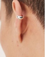 festival sterling silver rounded edge ear cuff in silver