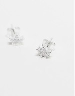 cubic zirconia crown stud earrings in sterling silver