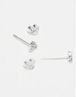 treble gemset cluster stud earrings in sterling silver