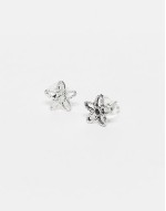 cutout flower stud earrings in sterling silver