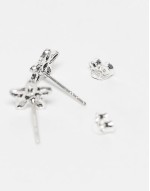 cutout flower stud earrings in sterling silver