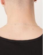 sterling silver figaro chain necklace in silver