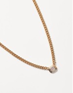 crystal pendant necklace in gold