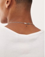 sun engraved pendant necklace in black and silver