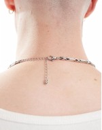 square link chain necklace in silver