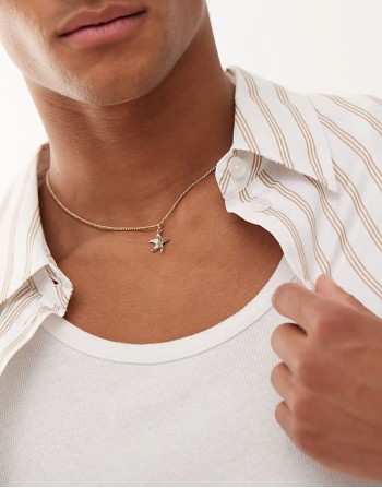 starfish pendant chain necklace in gold