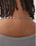 multibead necklace in cool navy